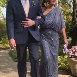 Mother of bride gray/blue long dress.Size 8